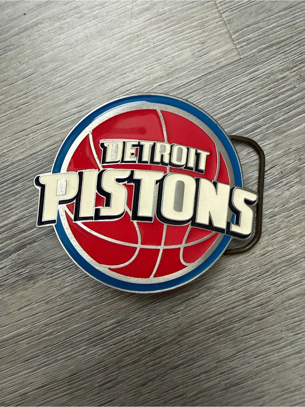 Detroit Pistons Vintage Basketball Logo Belt Buckle - Red & Blue